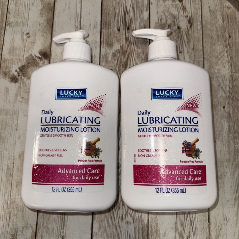 Lot of 2 Lucky Advanced Care Lubricating Moisturizing Body Lotion 12‎ fl oz
